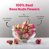 Blue Tea Caffeine Free Rose Buds Flower Herbal Tea - 30gm Pet Jar, 1.05 Ounce, 30 Cups | Non-GMO, Flower Based Detox Tea - Gluten Free | Beautiful Hair & Skin